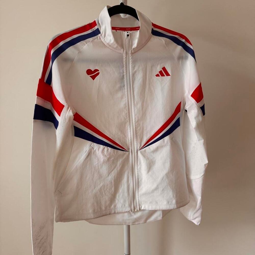 Adidas adizero running jacket white